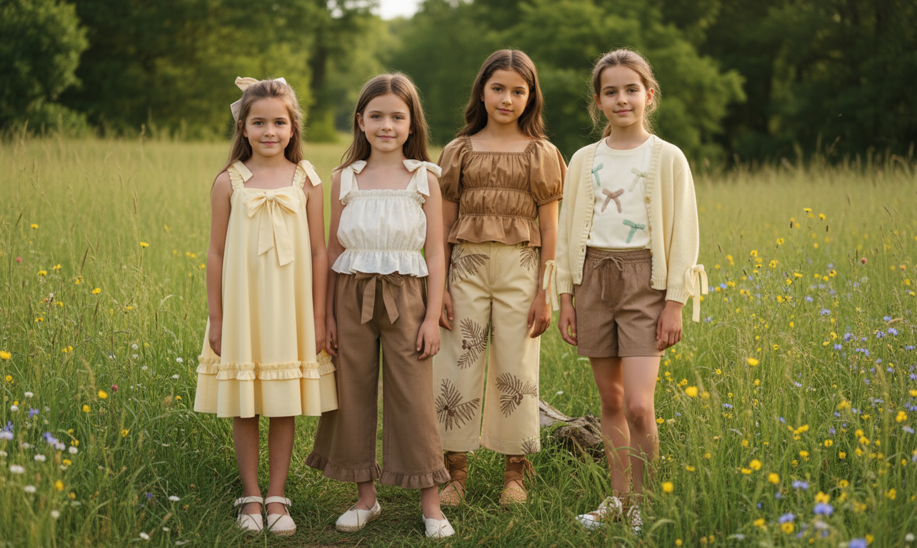 A_single_realistic_photograph_of_four_young_girls__each_wearing_one_of_the_four_organic_cotton_outfi (2)